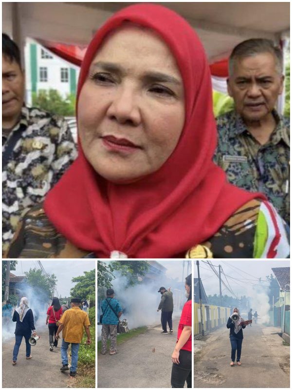 Walikota Hj. Eva Dwiana Melalui Dinas Kesehatan Kota Bandar Lampung Melakukan Fogging di Kelurahan Gedong Meneng