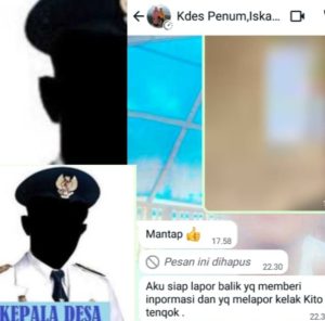 Ngeri” Oknum Kepala Desa PENUM Kab.Bengkulu tengah Diduga Ancam Wartawan Saat Ingin Konfirmasi, Ini Katanya…”