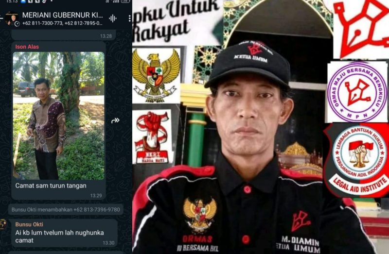 Ketum OMBB M diamin Meminta Bupati Seluma dan Dinas PMD Seluma Untuk Memanggil Camat SAM….