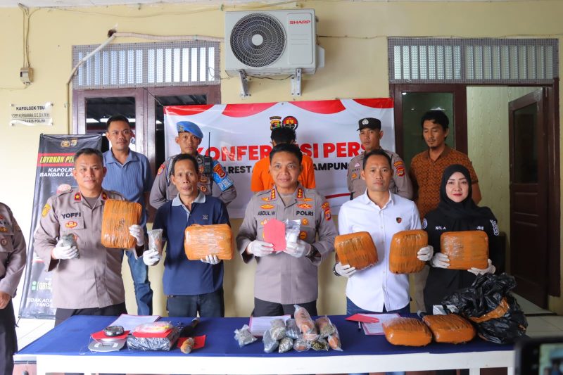 Bongkar Peredaran Narkoba, Polresta Bandar Lampung Sita 9 Kg Ganja dan Ratusan Gram Sabu