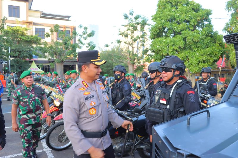 Jelang Pelantikan Presiden dan Wakil Presiden RI Terpilih, Ratusan Aparat Gabungan TNI – Polri di Bandar Lampung Disiagakan