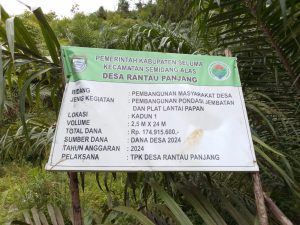 Pembangunan Di Desa Seluma Di Duga Mark,up Untuk Mendapatkan Ke Untungan Pribadi